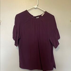 Women's Short Sleeve Loft Blouse in Deep Plum
